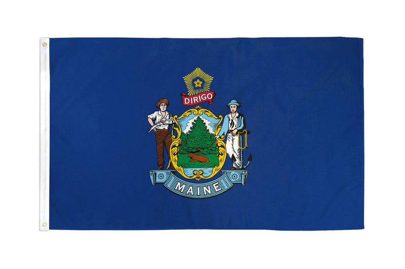Maine 12"x18" State Flag (With Grommets) ROUGH TEX® 68D Nylon