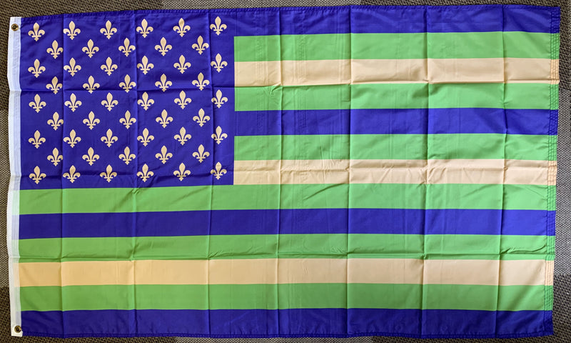 American Mardi Gras Fleur De Lis Flag Rough Tex ® 100D 3'x5' Flag