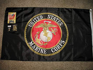 12 US Marine Corps 12''X18'' Stick Flags - Rough Tex ®100D