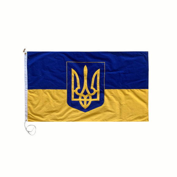 Ukraine Trident Government Flag Sewn Cotton Canvas Bunting 2x3 Feet