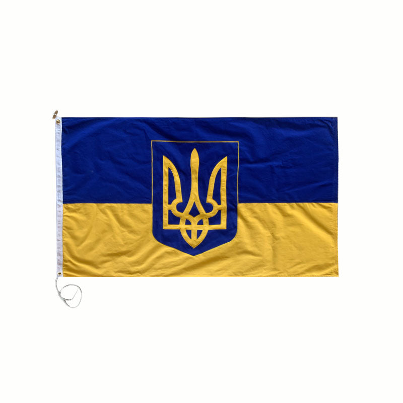 Ukraine Trident Government Flag Sewn Cotton Canvas Bunting 4x6 Feet