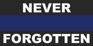 Never Forgotten Police Blue Line - Bumper Sticker