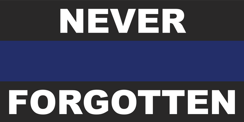 Never Forgotten Police Blue Line - Bumper Sticker