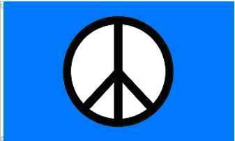 Peace Sign Blue Flag 3'X5' Rough Tex® 100D Super Polyester