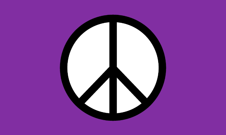 Purple Peace 3'X5' Flag Rough Tex® 68D Nylon