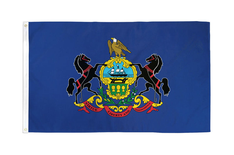 Pennsylvania 12"x18" State Flag (With Grommets) ROUGH TEX® 68D Nylon