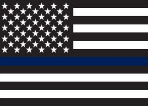 Police Memorial W/ Black Header 4'X6' Flag Rough Tex® 100D