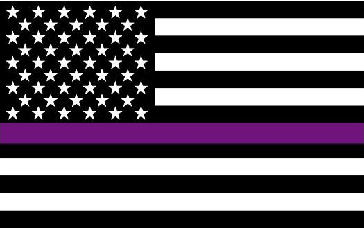 USA Security Memorial Purple Line 3'X5' Flag ROUGH TEX® 100D