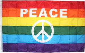 Rainbow Peace Sign 3'x5' polyester