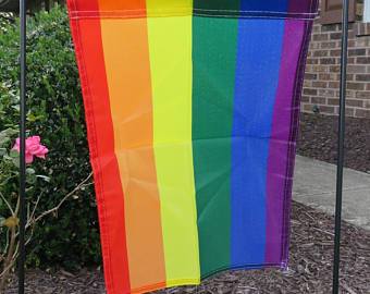 Rainbow Pride Sewn Garden Flag Rough Tex ® Brand 12'X18