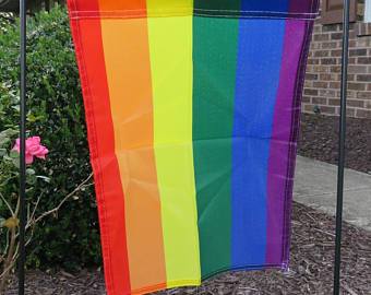 Rainbow Pride Sewn Garden Flag Rough Tex ® Brand