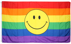 Rainbow Smile Pride 3'x5' 100D Flag Rough Tex ®