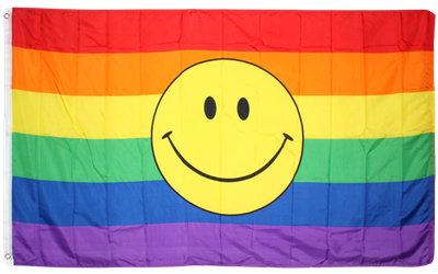 Rainbow Smile Pride 3'x5' 100D Flag Rough Tex ®