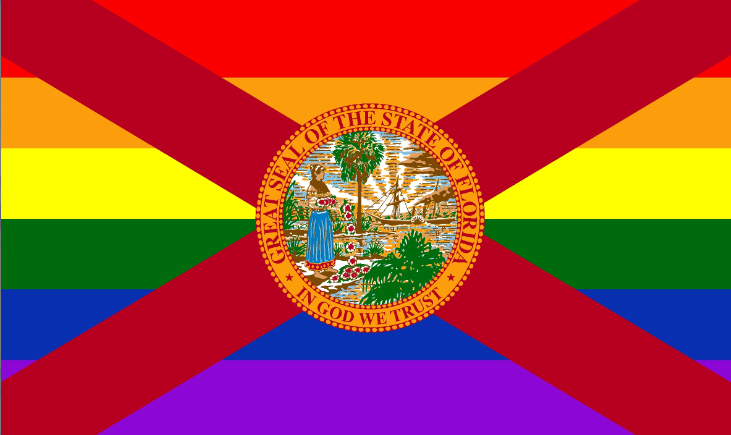 Florida Pride With Rainbow 3'X5' Flag Rough Tex® 68D Nylon