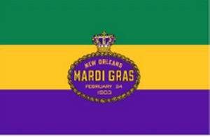 REX MARDI GRAS BANNER W/ GROMMETS 3'X5' Flag Rough Tex® 100D