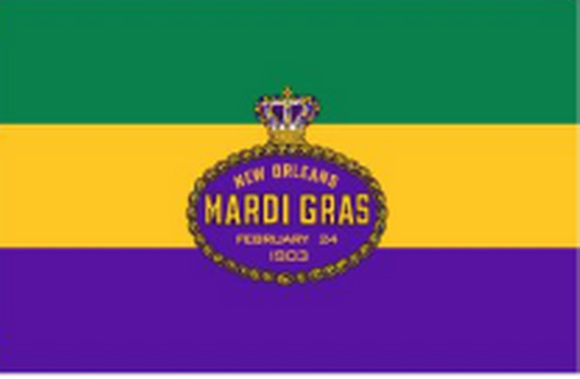 REX MARDI GRAS BANNER W/ GROMMETS 12