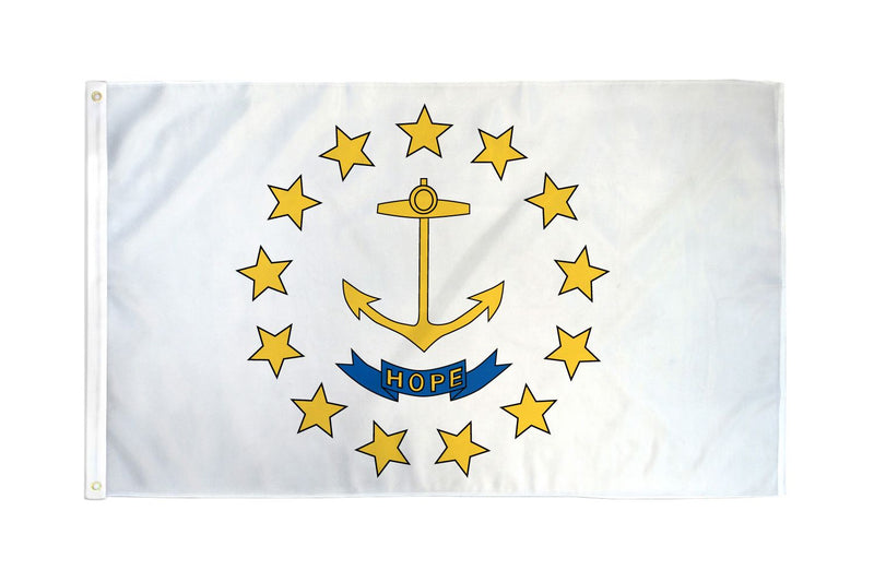 Rhode Island 12"x18" State Flag (With Grommets) ROUGH TEX® 68D Nylon