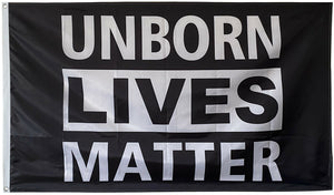 Unborn Lives Matter Black & White 3'X5' Flag ROUGH TEX® 100D