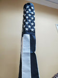 60" USA Police Memorial Blackout Embroidered Black & White Wind Sock 300D Nylon