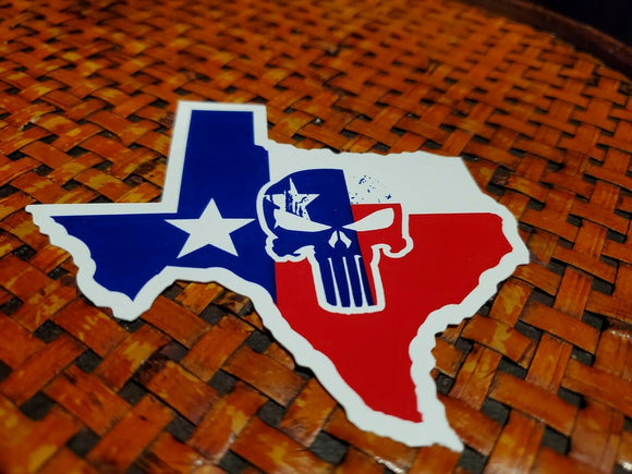 Texas Punisher Map Bumper Sticker