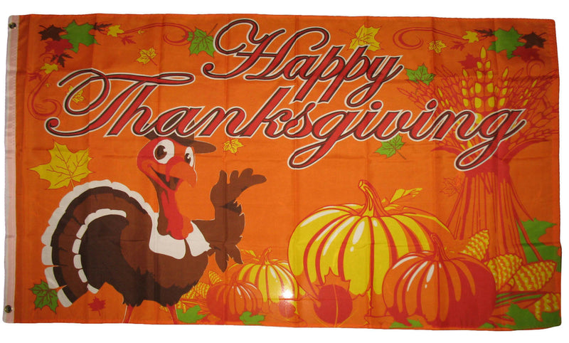 Happy Thanksgiving Turkey 3'X5' Flag Rough Tex® Polyester