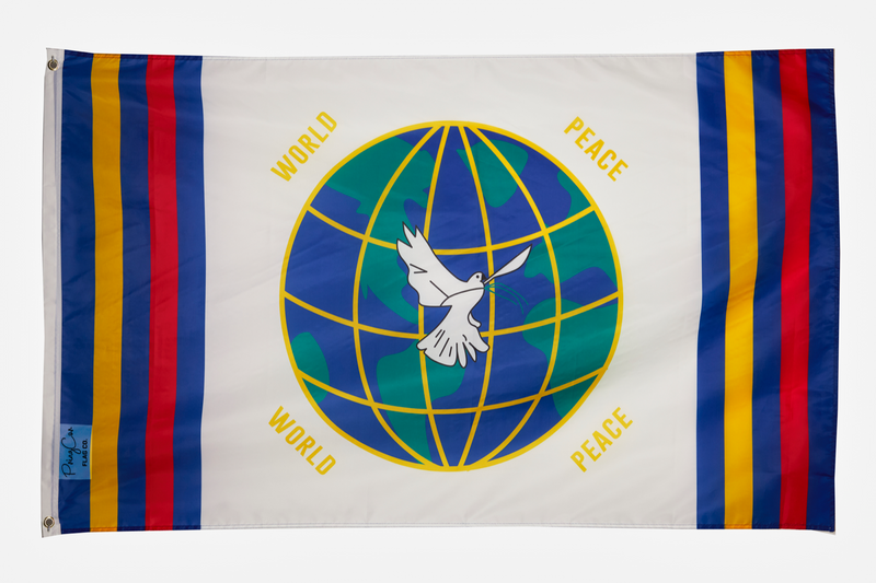 World Peace With Dove Over Globe Of Earth 3'X5' Flag Rough Tex® 100D