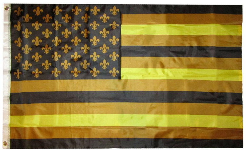 USA Mardi Gras Black & Gold 3'X5' Flag Rough Tex® 68D Nylon