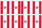 French Polynesia 12' Foot Long Bunting String Flag - Rough Tex ®100D