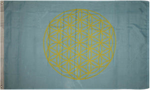 Flower Of Life Blue 3'X5' Flag Rough Tex®