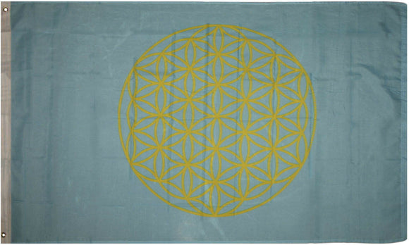 Flower Of Life Blue 3'X5' Flag Rough Tex®