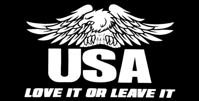 USA Love It Or Leave It Black Tactical Eagle - Bumper Sticker