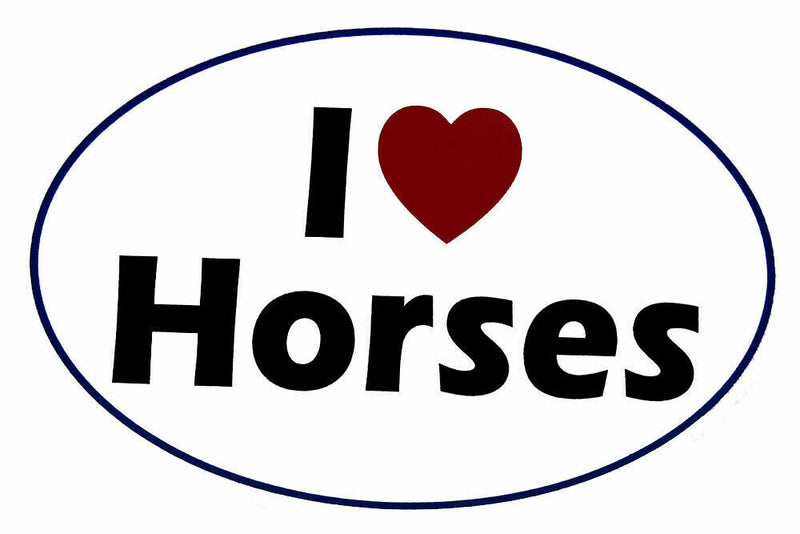I Love Horses Oval Bumper Sticker