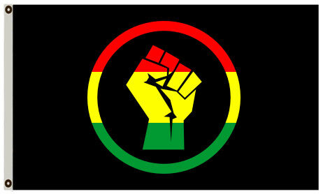 Black Lives Matter Rasta Fist 3'X5' Single Sided Flag Rough Tex® 68D Nylon