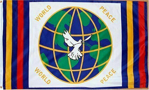 World Peace With Dove Over Globe Of Earth 3'X5' Flag Rough Tex® 100D
