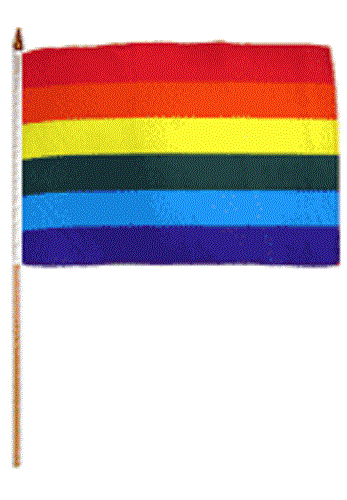 Rainbow Stick Flag - 8''x12'' Rough Tex ®68D Nylon