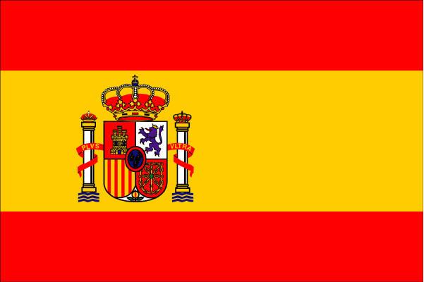 Spain With Crest Flag with Grommets 12'X18' Rough Tex® 100D