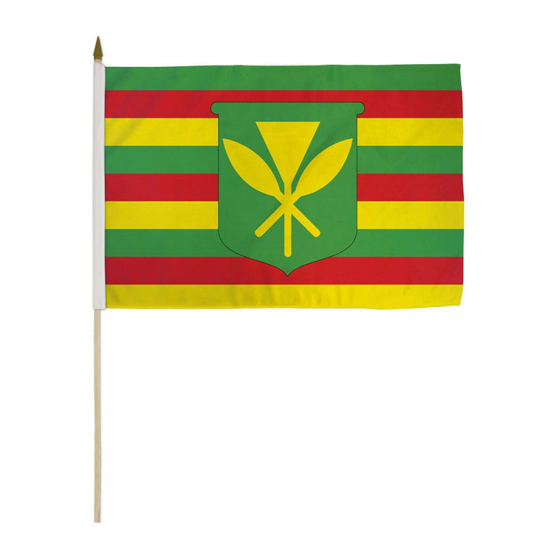 12 Kanaka Maoli Flag Of Hawaii 12''X18'' Stick Flags - Rough Tex ®100D