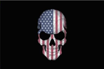 Tactical Black American Skull 3'X5' Flag ROUGH TEX® 100D