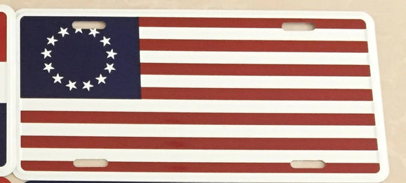 BETSY ROSS AMERICAN ALUMINUM EMBOSSED LICENSE PLATE
