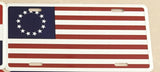 BETSY ROSS AMERICAN ALUMINUM EMBOSSED LICENSE PLATE