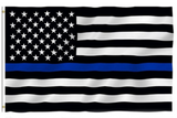 USA Thin Blue Line Police Memorial 5'X8' Flag With Embroidered Stars & Sewn Stripes 100% Rough Tex® 300D Nylon