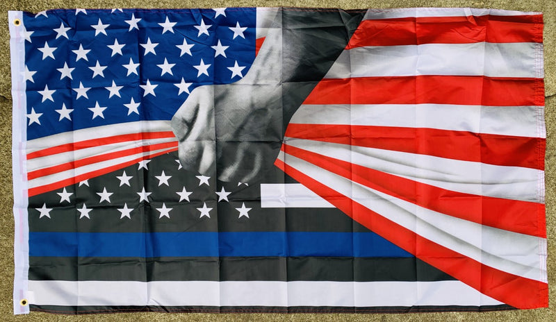 US Police Heritage Reveal 3'X5' Flag Rough Tex® 68D Nylon