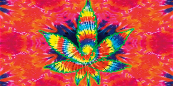 Mini Tie Dye Leaf Holographic Psychedelic Chrome 2.88