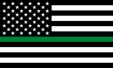 Knit Nylon USA Military Memorial Green Line Car Flag - 12"X18" Double Sided