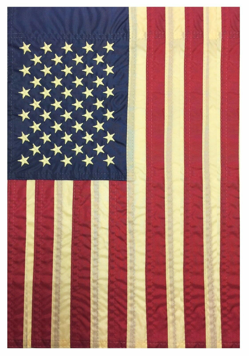 Vintage USA Embroidered Sewn Garden Flag Rough Tex ® Brand 12'X18"