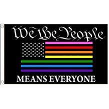 12 3'X5' WE THE PEOPLE MEANS EVERYONE RAINBOW USA 100D FLAGS BY THE DOZEN WHOLESALE PER DESIGN!