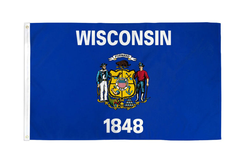 Wisconsin 3'X5' State Flag ROUGH TEX® 68D Nylon
